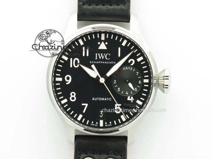 MIROTIME 0514 GoodFit Big Pilot Real PR IW500912 ZF Best Edition Black Dial On Black Leather Strap A 7287